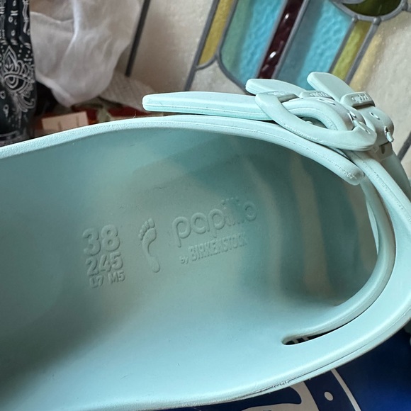 Birkenstock Florida Flex Platform Triple Strap Sandals Surf Green Size 38 (7.5) - Picture 11 of 14